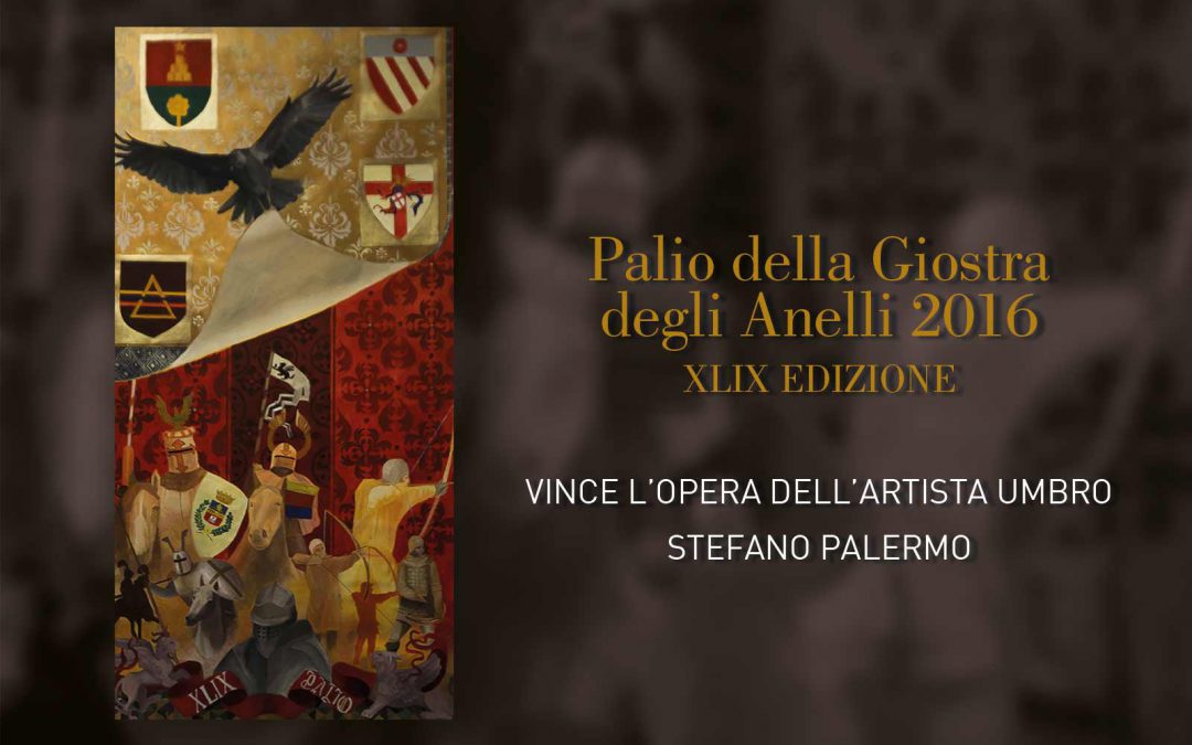 Ecco il Palio della Giostra degli Anelli, realizzato da Stefano Palermo